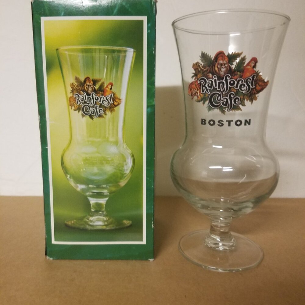 Rainforest Cafe "Boston" Collector's Hurricane Glass